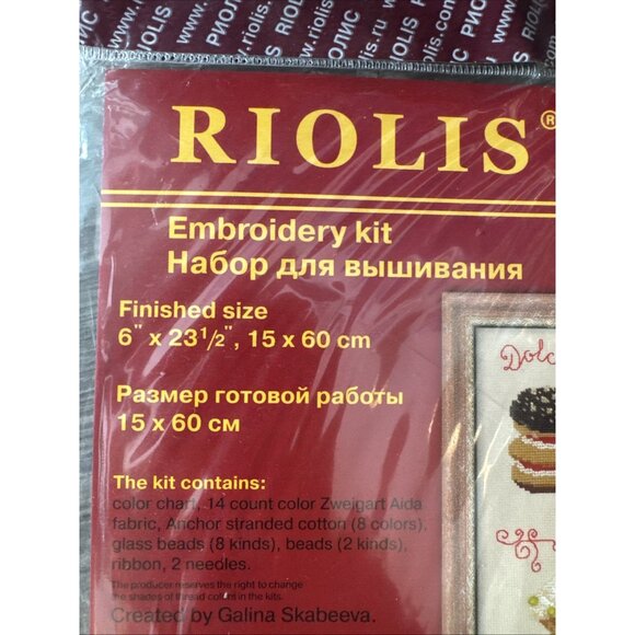 Riolis Cross Stitch Kit Dolce Vita Deserts Cakes Bakery Coffee 1257 New $49 - Picture 5 of 7